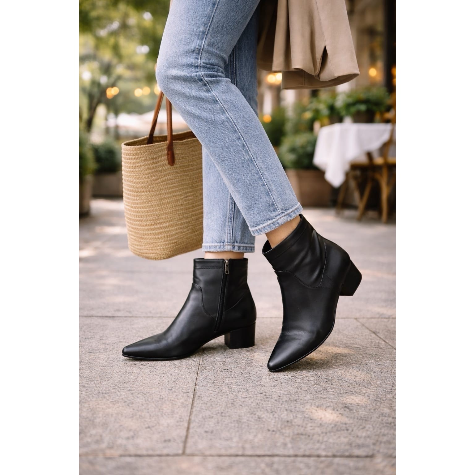 Jason Wu New Genuine Leather Ankle Zip Booties Women's 7.5 Kolin Boots Pointed